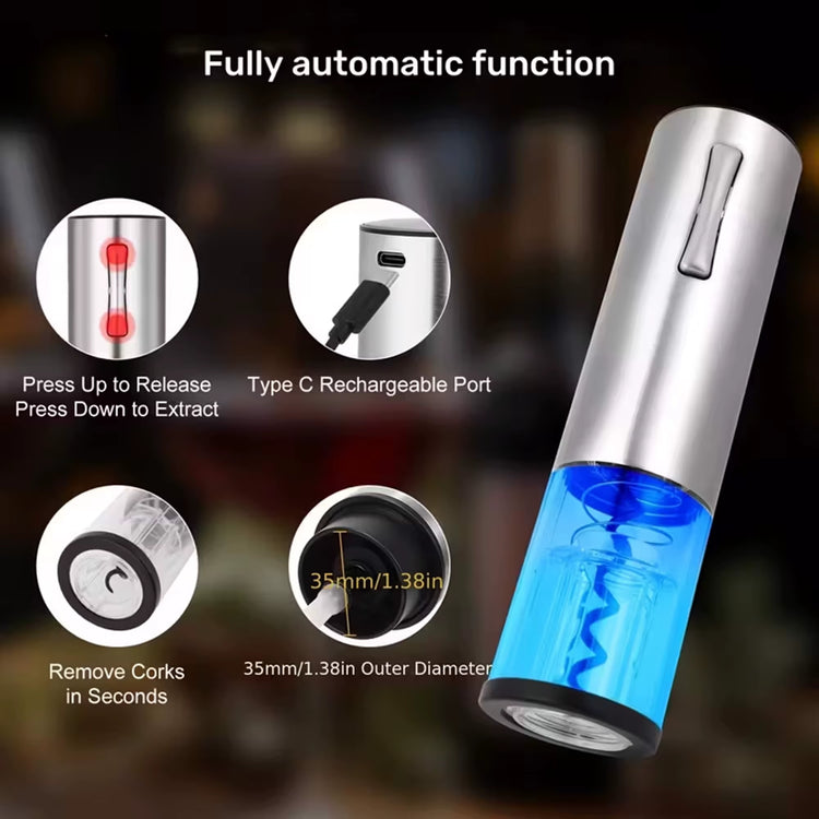 Electric Wine Opener Set 4-In-1 Wine Set with Rechargeable Wine Opener, Rechargeable Wine Aerator Pourer, Foil Cutter, Stopper