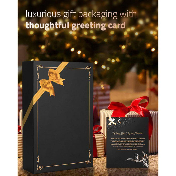 Stainless-Steel Wine Opener Set Electric Wine Opener Foil Cutter Wine Aerator Vacuum Stopper Gift Box